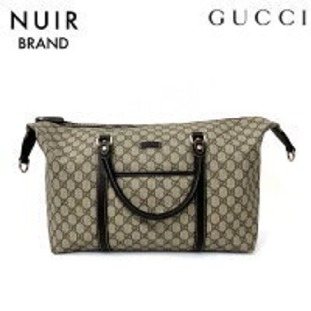 Gucci Monogram Boston Handbag Beige